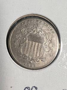 1883 SHIELD NICKEL AU