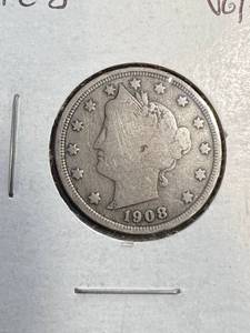 1908 US LIBERTY NICKEL VG OR BETTER