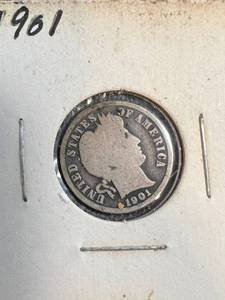 2 BARBER DIMES 1901 1916-S