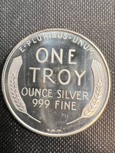 1 TROY OZ .999 FINE SILVER US CENT DESIGN