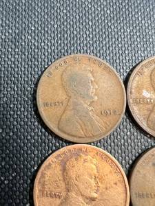 4 EARLY US WHEAT CENTS 1912 1912-D 1913 1913-D