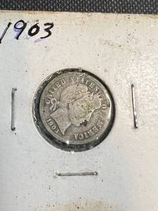 2 US BARBER DIMES 1903 1913
