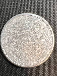 2 TROY OZ .999 FINE SILVER AZTEC CALENDAR ROUND