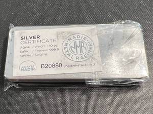 10 TROY OZ .999 FINE SILVER BAR NADIR SEALED
