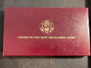 1988 US 2 COIN SILVER GOLD OLYMPIC PROOF � oz GOLD