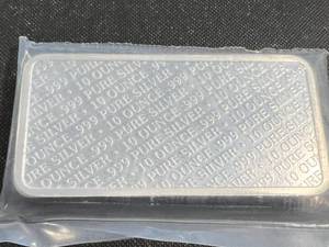 10 TROY OZ .999 FINE SILVER BUFFALO BAR