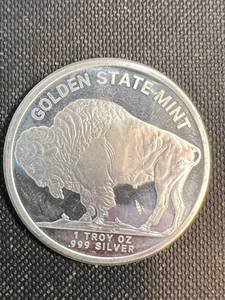 1 TROY OZ .999 FINE SILVER INDIAN BUFFALO ROUND