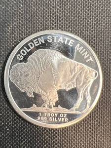 1 TROY OZ .999 FINE SILVER INDIAN BUFFALO ROUND