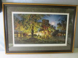 lot 3 image: (BR1) Large Framed Terry Redlin Bo...