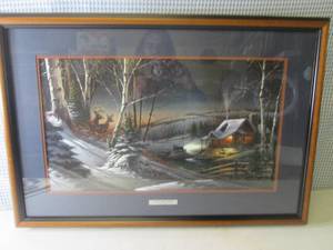 lot 11 image: (BR1) Framed Terry Redlin Evening ...