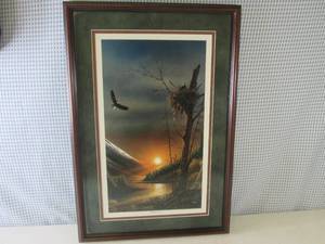 lot 14 image: (BR1) Framed Terry Redlin Flying F...