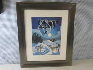 lot 16 image: (BR1) Framed Gary Ampel Howling Wo...