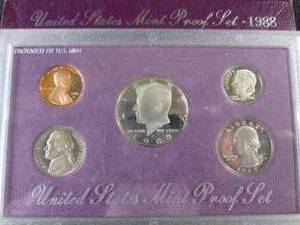 lot 60 image: 1988 United States Mint Proof Set...