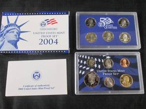 lot 76 image: 2004 United States Mint Proof Set w...