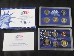 lot 77 image: 2005 United States Mint Proof Set w...