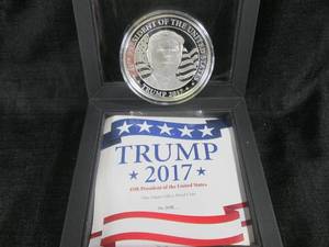 lot 114 image: 2017 Donald Trump Silver Proof Coin...