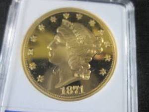 lot 121 image: 1871 CC Gold Double Eagle Replica L...