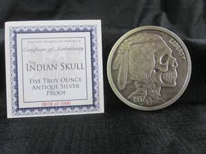 lot 152 image: Five Troy Ounce The Indian Skull ...