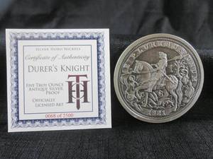 lot 154 image: 5oz .999 Antique Silver Proof Dure...
