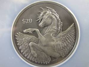 lot 175 image: 2018 PM 2oz B.V. Islands $20 Pegasu...