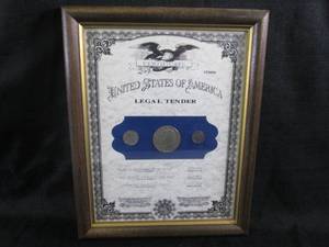 lot 179 image: Framed Certificate United States Of...