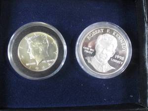 lot 182 image: 1964 Kennedy Half Dollar and 1998 R...