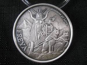 lot 200 image: 1 Ounce .999 Fine Silver Freya Godd...