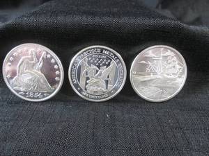 lot 269 image: 3 - One Troy Ounce .999 Fine Silver...