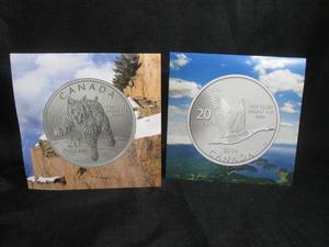 lot 273 image: 2 Canada 20 Dollars Fine Silver Arg...
