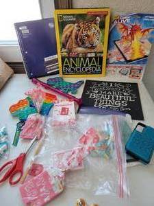 lot 41 image: Basket Filled With Miscellaneous Items---Crafty Items