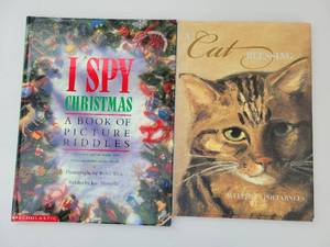 lot 104 image: 2 Books--I Spy Christmas-(A Book Of Picture Riddles)-A Cat Blessing Book