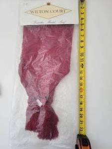 lot 107 image: Red Or Burgandy Wilton Court Mantel Scarf-Made In Taiwan