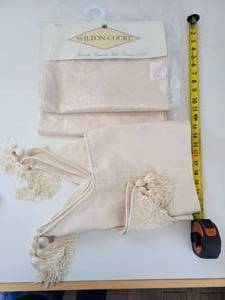 lot 108 image: Cream Colored Wilton Court Versailles Damask Table Runner--15   x 90