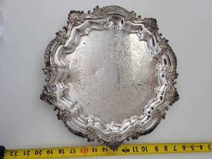 lot 113 image: Sterling Silver Round Serving Tray