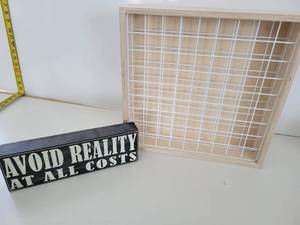 lot 129 image: Hofcraft-The Painters Source Paint Display Board-Avoid Reality At All Costs Sign