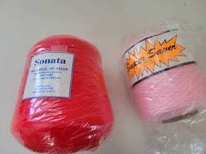 lot 138 image: Sonata Red 90% Acrylic-10% Nylon Yarn-Super Saver Machine Washable Pink Yarn