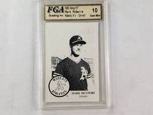 lot 30 image: Mark McGwire Rookie Modesto Club 1985 Chong No. 17 FGA Graded 10 Gem Mint
