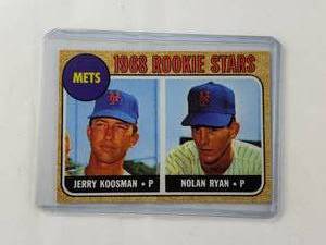 lot 36 image: REPRINT 1968 Mets Rookie Stars Nolan Ryan and Jerry Koosman Topps No. 177