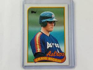 lot 42 image: Craig Biggio Rookie 1989 Topps No. 49