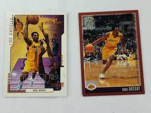 lot 56 image: Lot of 2 Kobe Bryant 2000 Topps Tipoff No. 141, Upper Deck MVP No. 77