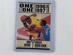 lot 57 image: Rookie Kobe Bryant vs Shareef Abdur-Rahim 1996-1997 One on One Upper Deck Collectors Choice No. 381