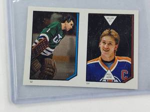 lot 85 image: Wayne Gretzky No. 191 and Mike Liut No. 52 O-Pee-Chee Sticker
