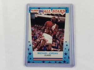 lot 137 image: Michael Jordan Fleer 89 All-Stars Sticker No. 3