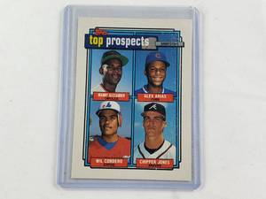 lot 155 image: Alex Arias, Chipper Jones, Wil Cordero, Manny Alexander Rookie 1992 Topps Top Prospects No. 551