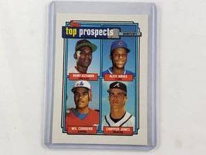 lot 160 image: Alex Arias, Chipper Jones, Wil Cordero, Manny Alexander Rookie 1992 Topps Top Prospects No. 551
