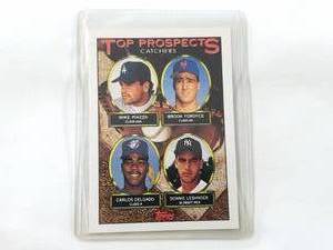 lot 211 image: 1993 Rookie Prospects Mike Piazza, Brook Fordyce, Donnie Leshnock, Carlos Delgado Topps No. 701