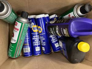 lot 4 image: ASSORTED  MOTOR OIL, WHEEL BEARING GREASE