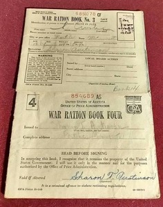 lot 28 image: (2) WW2 War Ration Books