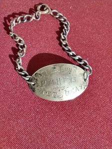 lot 35 image: WW1 AEF I.D. Bracelet - Sterling