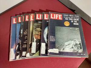 lot 69 image: (8) 1960s Life Magazines - Space-Themed